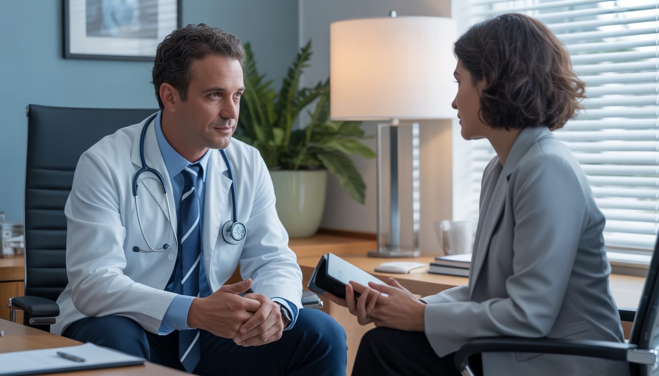 A Diferença Entre Trabalhar Muito e Ser Estrategicamente Valorizado Como Médico Internacional 1 Médico analisando documentos e planejando carreira internacional em Portugal