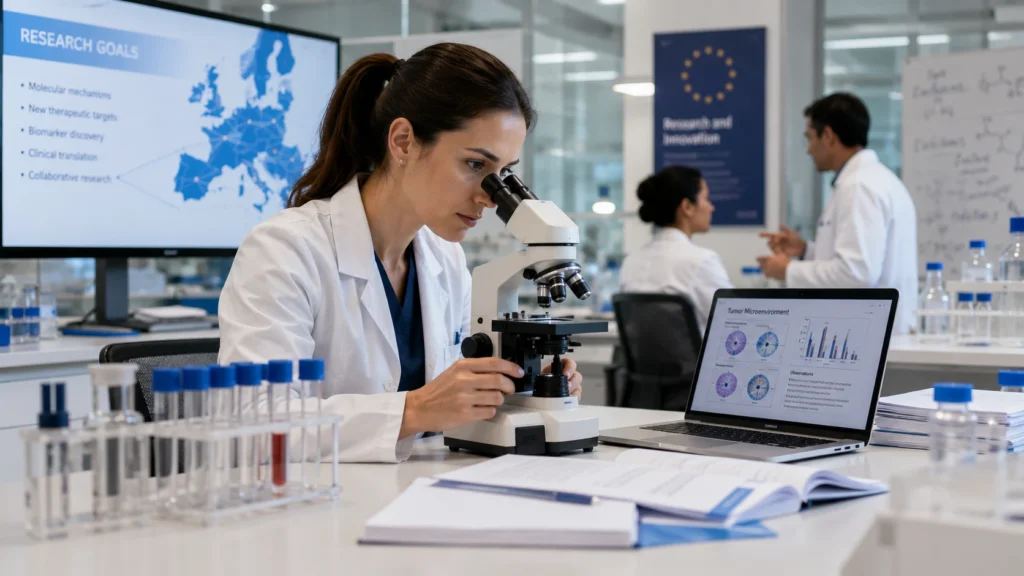 Internacionalização médica: como abrir caminhos acadêmicos e científicos na Europa 1 Médica participando de pesquisa médica e construindo caminhos acadêmicos e científicos na Europa