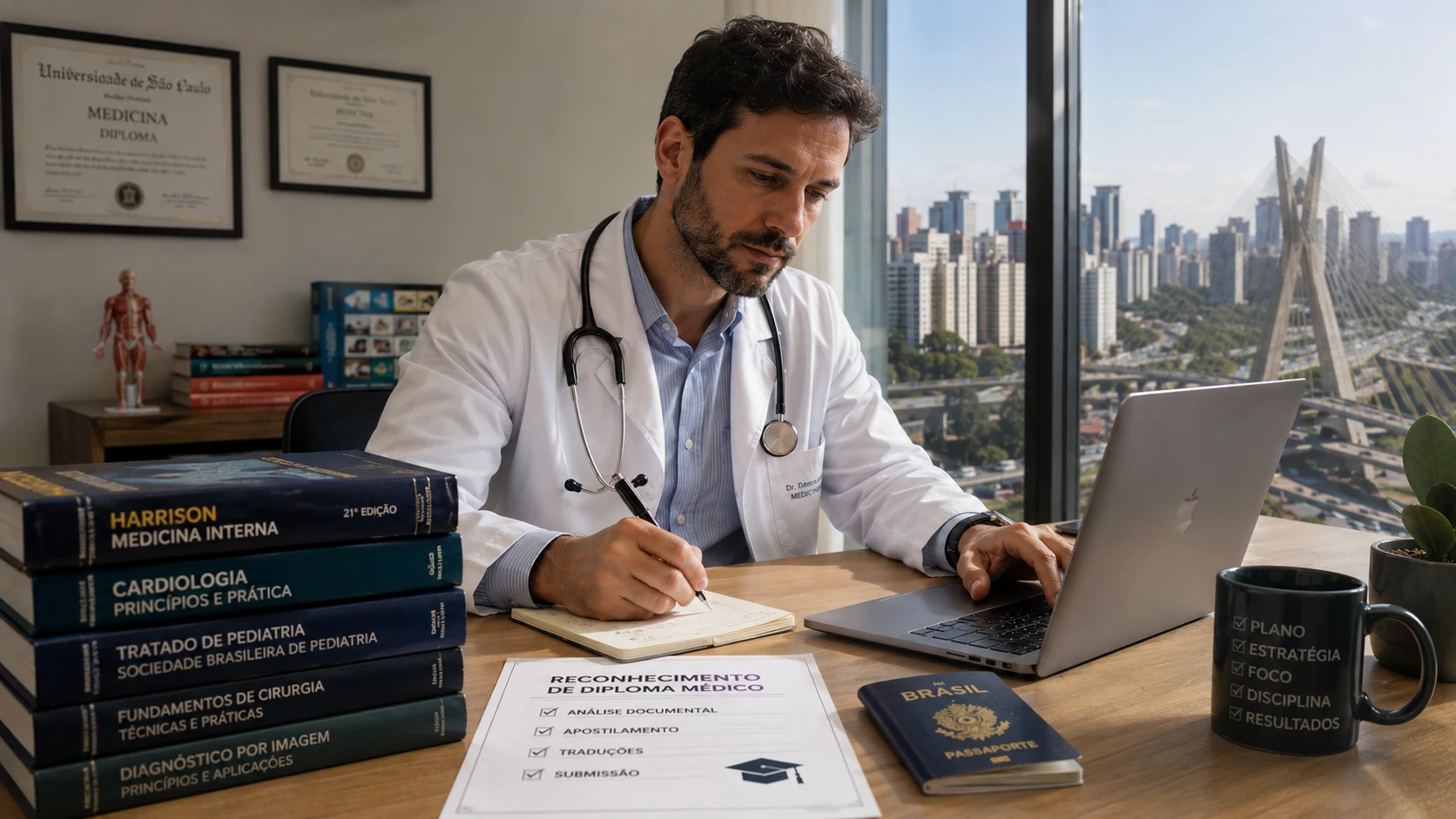 Médico planejando reconhecimento médico em Portugal antes da mudança definitiva, não precisa mudar para começar