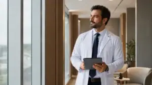 Médico brasileiro planejando segurança na carreira médica com validação do diploma em Portugal