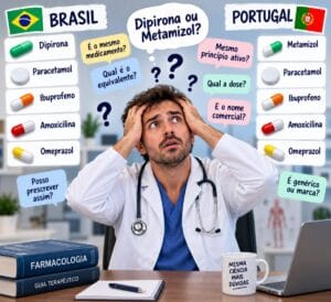 A Medicina Interna em Portugal 8 Médico brasileiro em Portugal em dúvida entre dipirona e metamizol, comparando nomes de medicamentos no Brasil e em Portugal